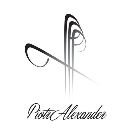 A logo of the Piotr Alexander salon