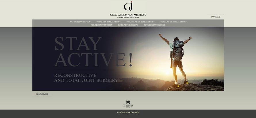 A website design for orthopedic surgery
