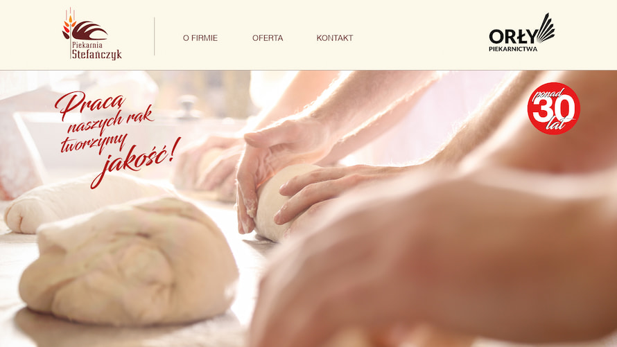 A website design created for the Polish bakery – Stefańczyk